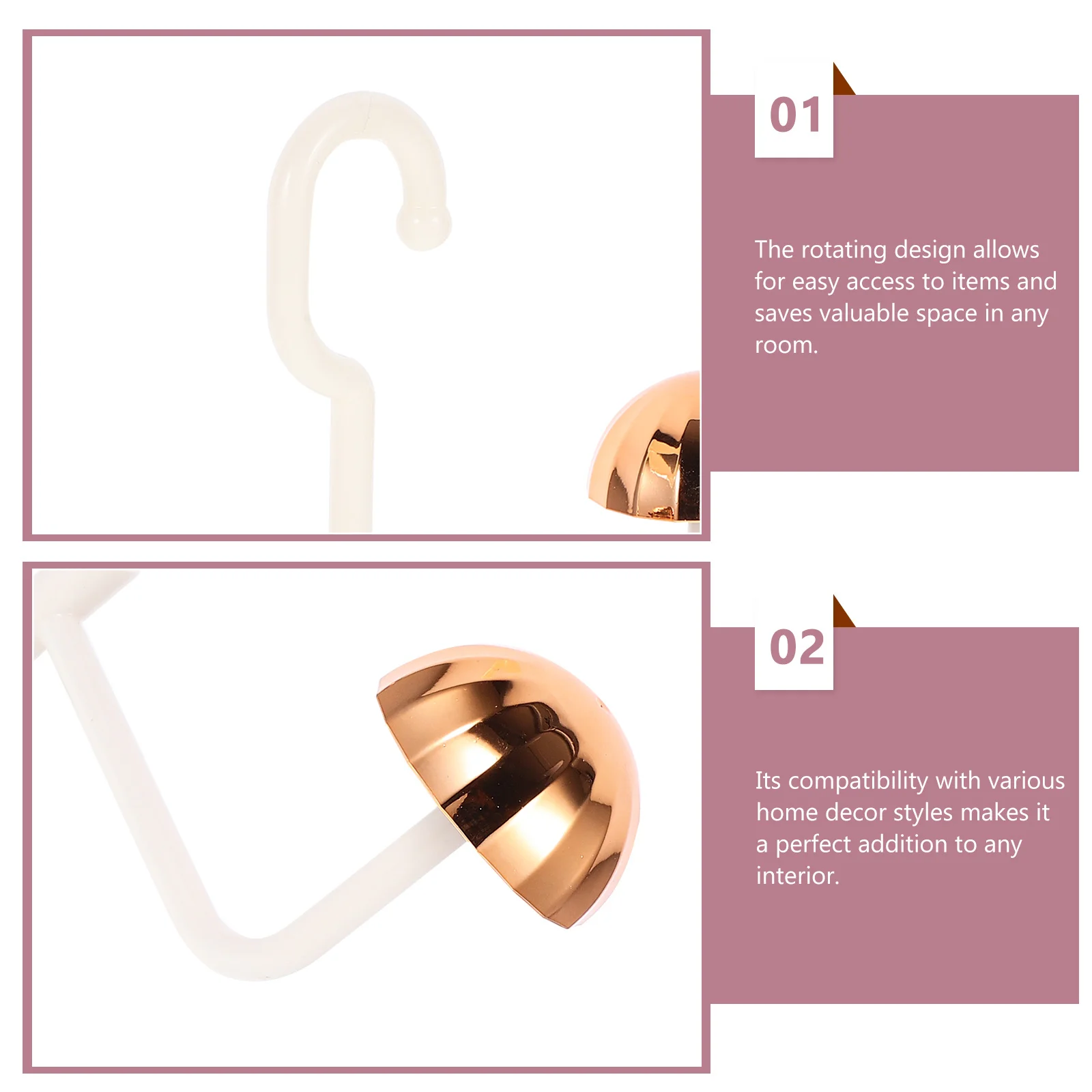 

2Pcs Mushroom Rotating Clothes Hat Rack Organizer Rotatable Hanging Bag Holder Purse Storage Hook for Closet Bedroom Dorm