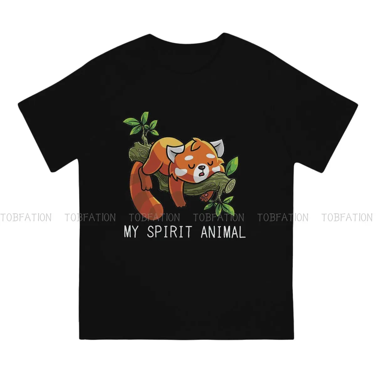 Spirit Animal Graphic TShirt Red Panda Ailurus Fulgens Creative Tops Comfortable T Shirt Men Short Sleeve Unique Gift Idea