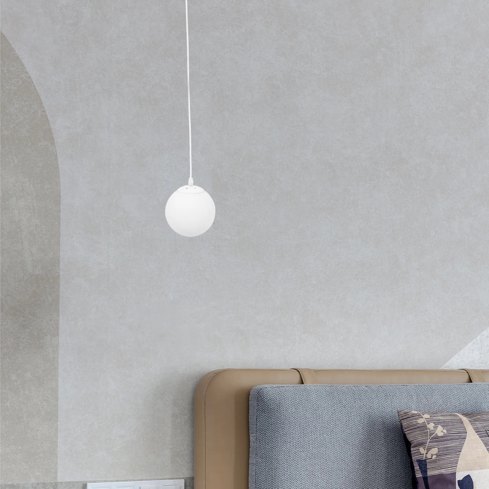 

White Glass Globe Pendant Light Hanging Matte Finish Large Ceiling Fixture Dining Room Kitchen Porch Foyer Restaurant Lighting