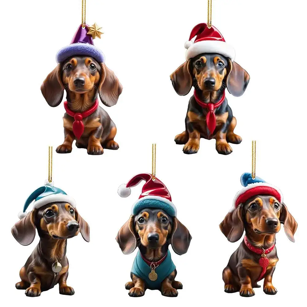 2024 New Funny Dog Christmas Tree Decorations Dachshund Christmas Decorations Christmas Pendant & Christmas Tree Pendant