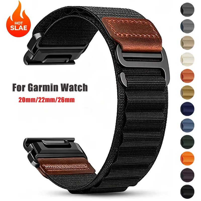 Schnellwechsel-Armband 26mm 22mm 20mm für Garmin Tactix 8 Fenix 8 43/47/51mm 7 Pro 7S 7X 6S 6X 6 Nylon-Armband Forerunner 965 955 Band