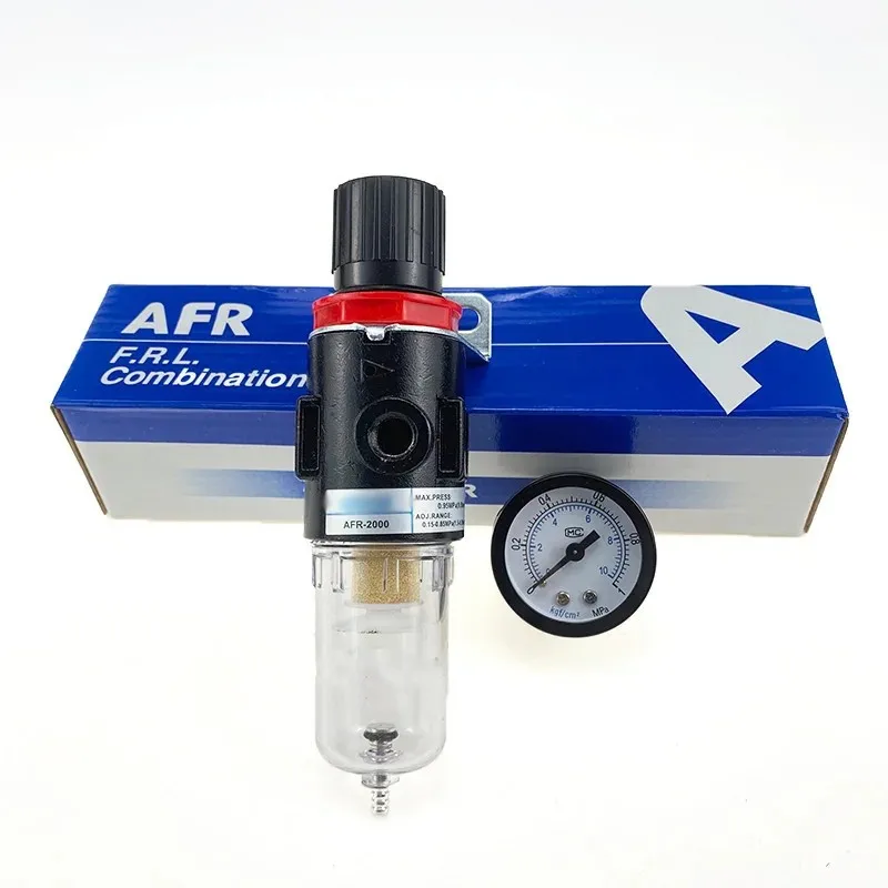 AFR2000 G1/4 Pneumatic Air Filter Regulator With Pressure Gauge/Flow Control Valve/Air Compressor Drain/ Speed Controller