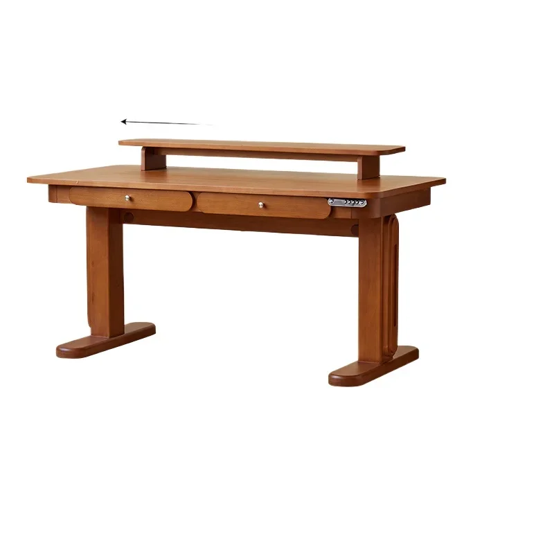 

Скандинавский электрический подъемный стол из цельного дерева, простой японский компьютерный стол для гостиной