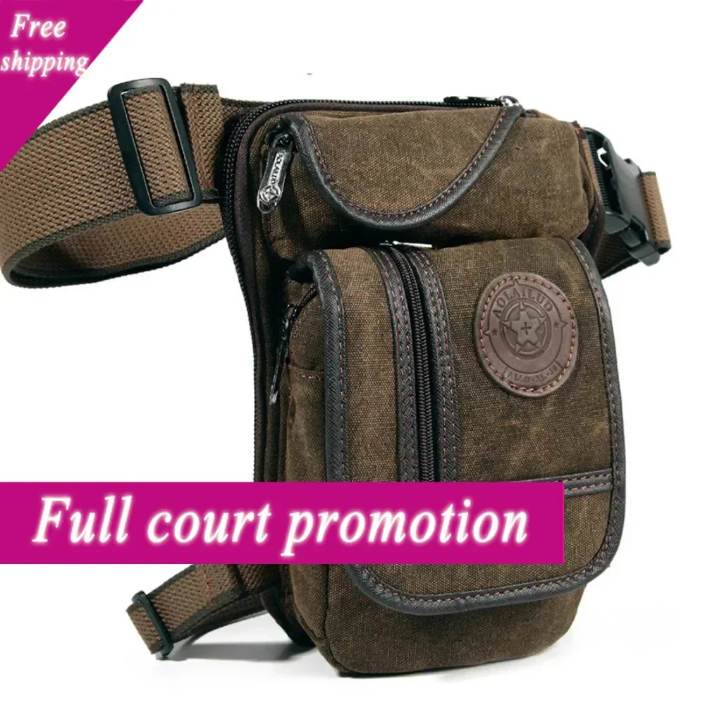 

High Quality Men's Canvas Drop Leg Bag Motorcycle Multi-purpose Messenger Shoulder Bags Belt Hip Bum Waist Fanny Pack
