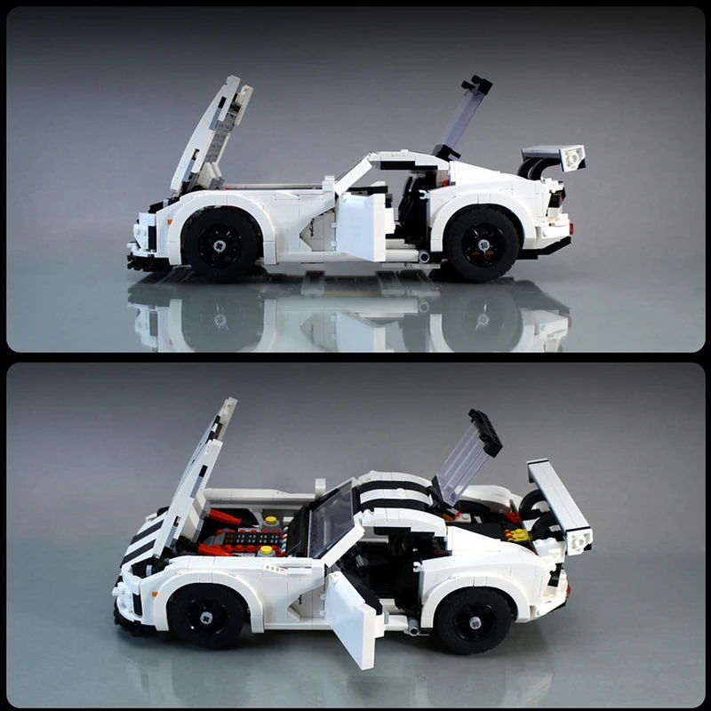 1254pcs New MOC-104553 White Super Sports Car Compatible 10295 Blocks Bricks Educational Puzzle Toys Birthday Gifts