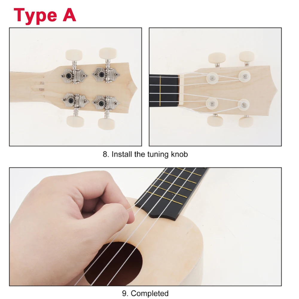 DIY Ukulele  21 Inch  Kit Deer Sound Hole Basswood Soprano Hawaii Guitar Handwork Painting for Parents-child Campaign