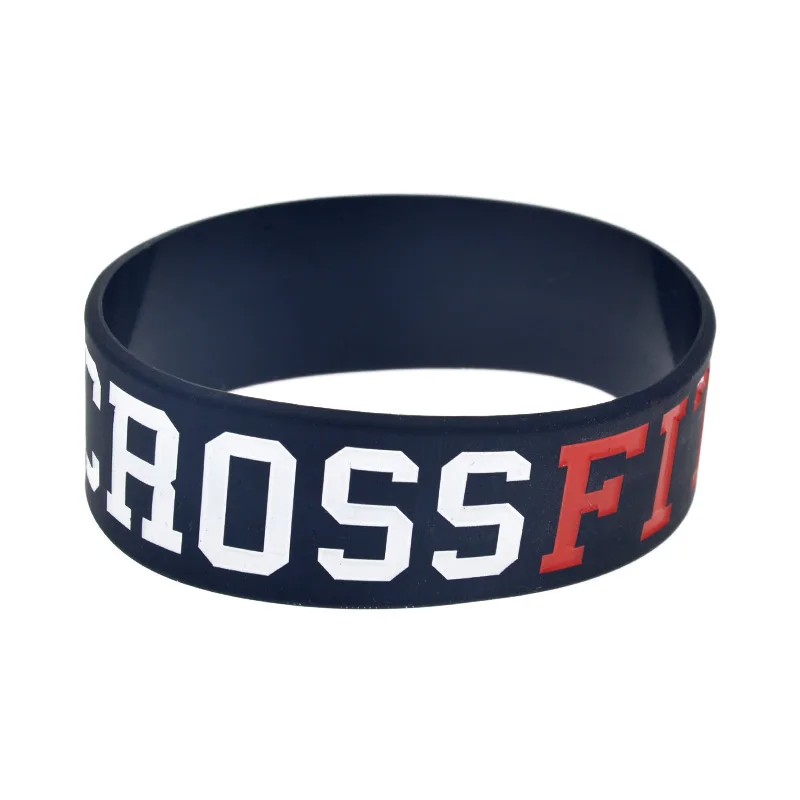 25 Stück 1 Zoll breite CrossFit-Armbänder aus Silikonkautschuk, Sport- und Fitness-Motivationsarmband, 4 Farben – Detail 2
