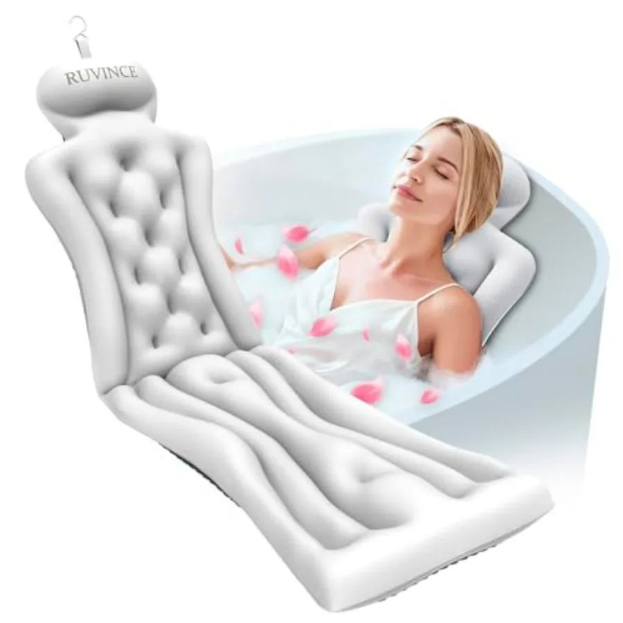 

Full Body Bath Pillow for Bathtub Ergonomic Luxury Bathtub Pillow with Head, Neck, Shoulder and Back Support, 6D Bath Pillows f