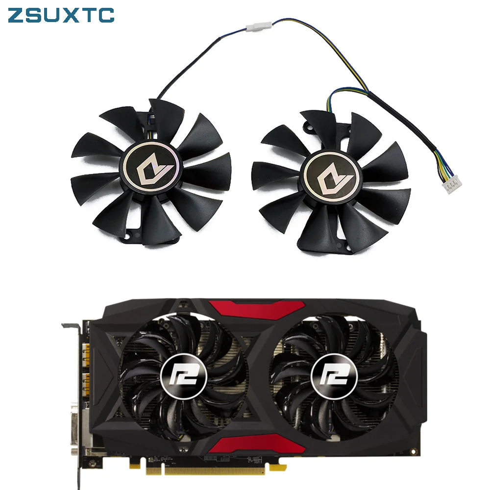 2 sztuki / partia Wentylatory chłodzące GPU GA91S2U Zamiennik dla PowerColor Red Devil Radeon RX 470 480 580 Wentylatory chłodzące karty graficzne