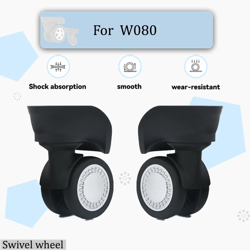

For W080 Wear-Resistant Luggage Wheel Replacement Parts 360-Degree Swivel Castors Compression-Resistant & Anti-Slip Essential