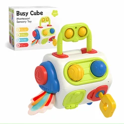 Busy Cube For Toddlers Kids Montessori Sensory Activities Busy Board 10 in 1 Fidget Cube Autism Learning Travel Toys Baby Gifts