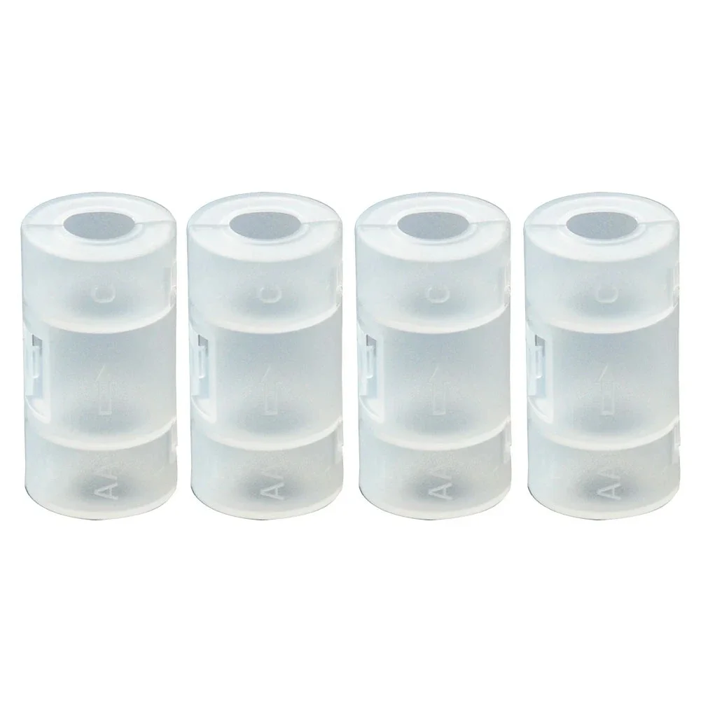 2/4PCS LR06 AA to C LR14 Size Transparent Battery Storage Box AA to C Battery Adapter Holder Case Converter Switcher 5*2.6cm