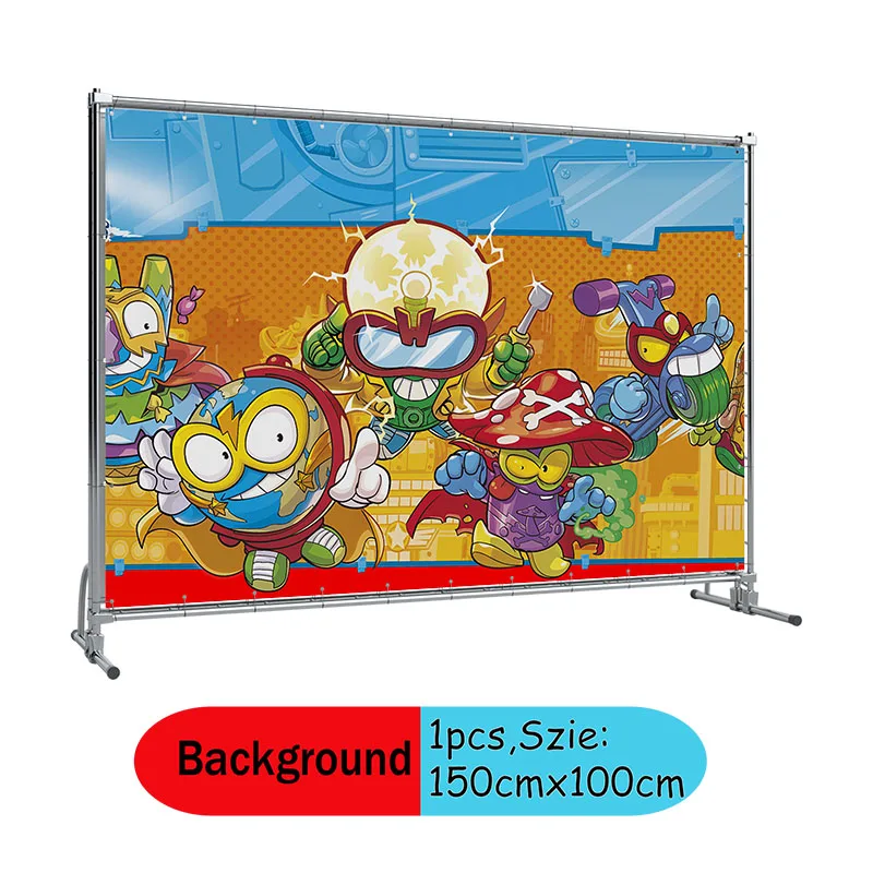 Cartoon Superzings Theme Disposable Tableware Set Birthday Party Baptism Communion Backdround Balloon Plate Decorate Supplie
