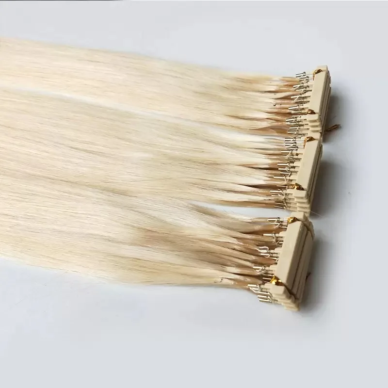 As extensões retas do cabelo humano, micro grânulos invisíveis, instalam rapidamente, 100% natural, parte, 6D-2, 1g pela vertente