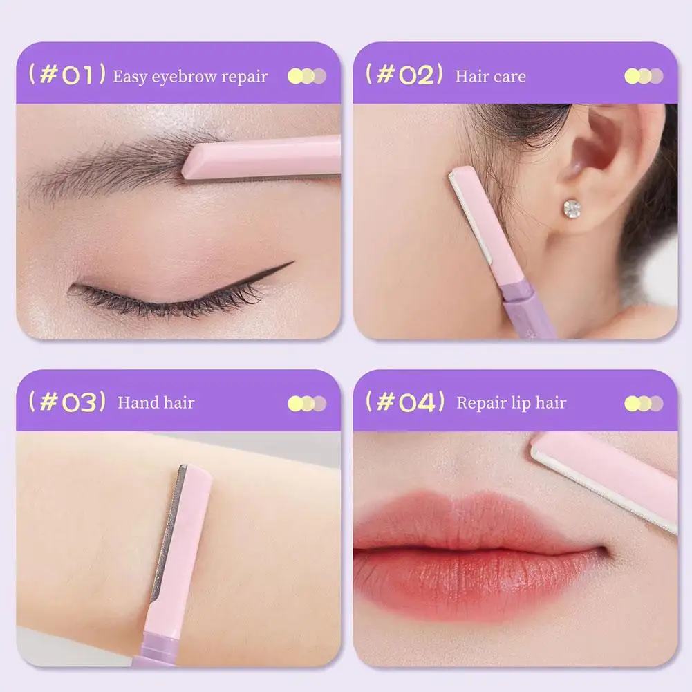 2-Piece Dual-Tip Micro Eyebrow Trimmer Set Safe & Scratch-Free Eyebrow Grooming Portable Eyebrow Shaving Beauty Makeup Tools ﻿