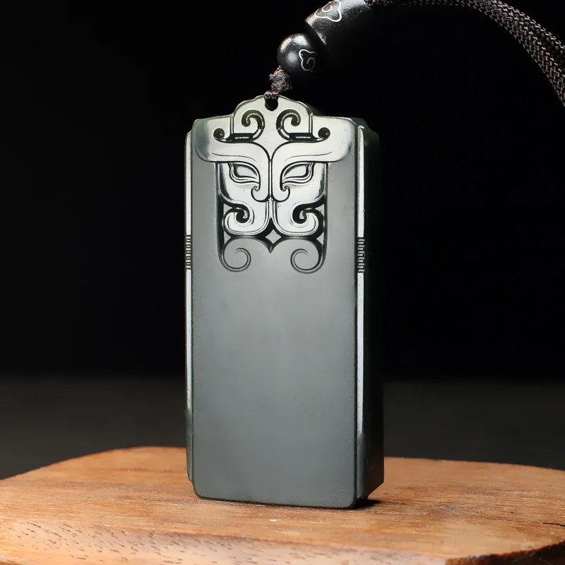 

Hetian нефритовый животный фон Ping An брендовый мужской и женский нефритовый кулон Синьцзян сапфир Taotie брендовый каменный кулон