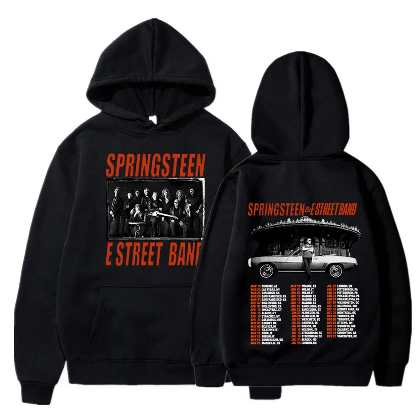 

Bruce Springsteen and E Street 2024 Tour Hoodies Men Women Fashion Hip Hop Rock Long Sleeve Oversized Sweatshirts Streetwear