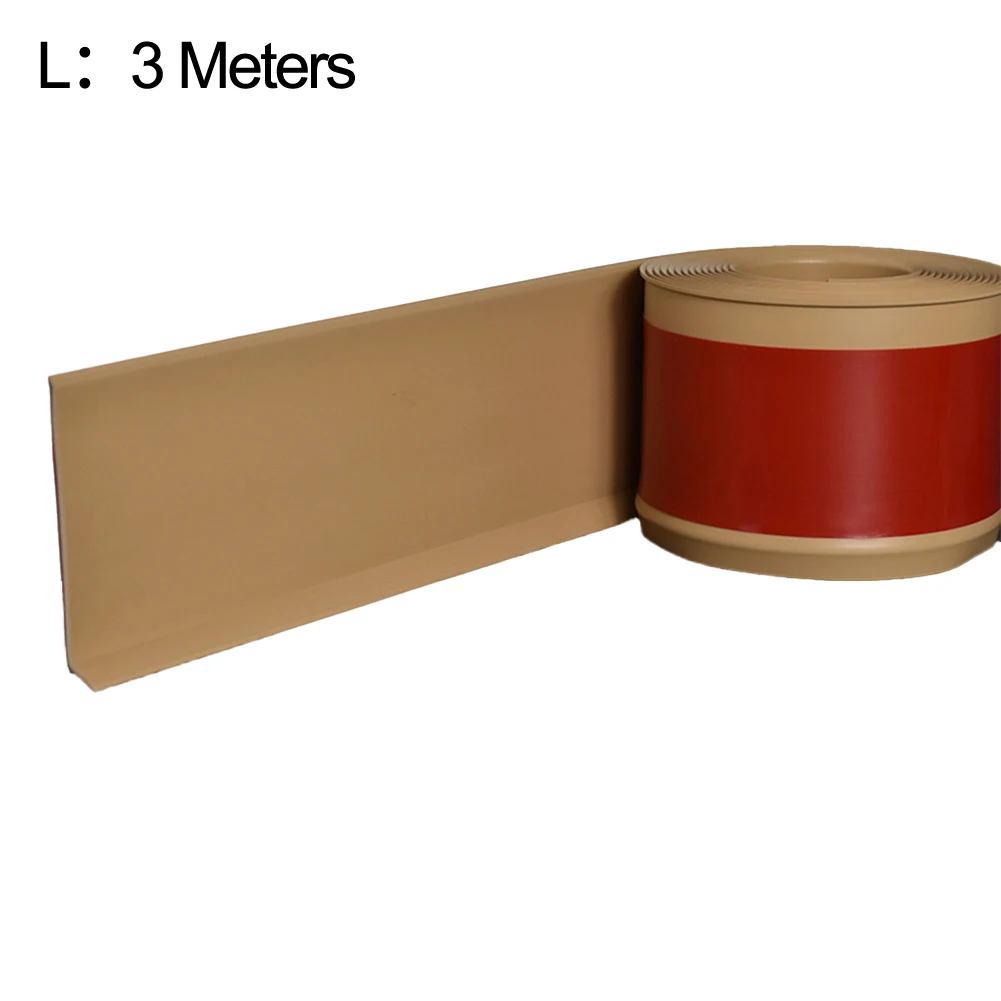 Trim Accessories PVC Skirting Line Self-adhesive Waterproof 1pc 3 Meters Decorative Parts PVC Skirting Line Edge