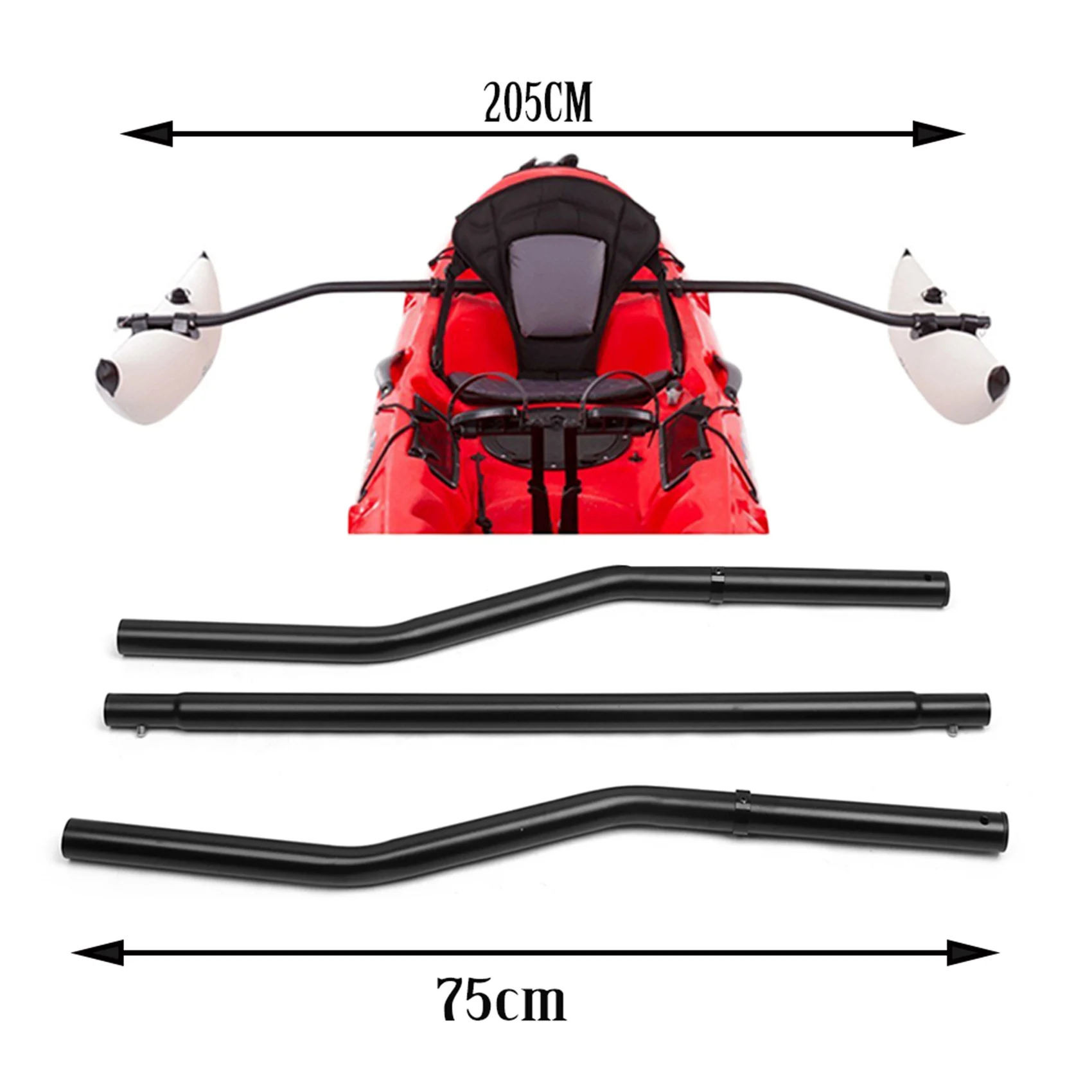 didyou Kayak Floats Stabilizing Rods Kayak PVC Inflatable Outrigger Float with Sidekick Arms Rod Kayak Stabilizer System Kit