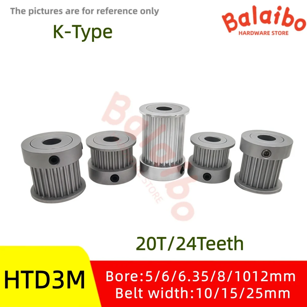

HTD3M K type 20T/24T synchronous wheel Belt width 10/15/25mm Broe 5/6/6.35/8/10/12mm