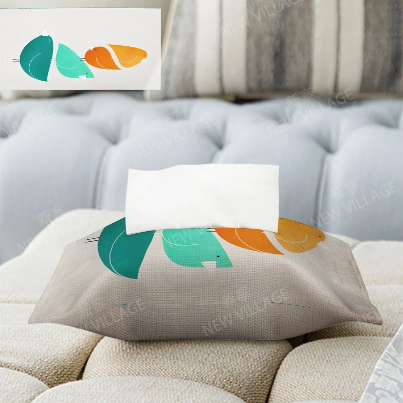 Home decor boho fabric tissue box car tissue holder tissue cover box Textiles cloth storage tissue bag nordic wipes dispenser