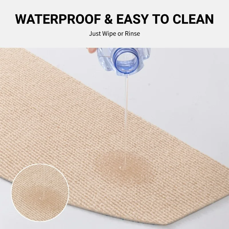 4/6/8/PCS Semi Circular Stair Rug Treads Thick Felt Self Adhesive Non Slip Floor Mats Stair Step Decoration for Staircase Use view 4