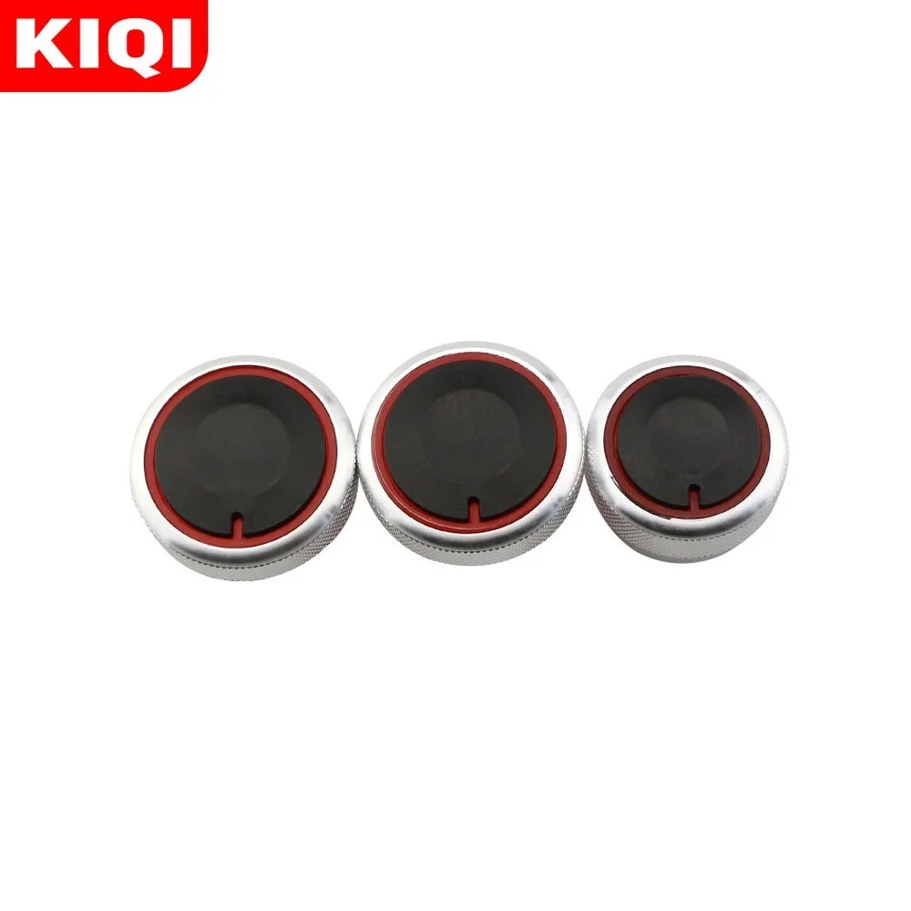 KIQI 3Pcs Aluminum Alloy Air Conditioning AC Knobs for Hyundai Elantra Verna Heat Control Switch Knob Accessories