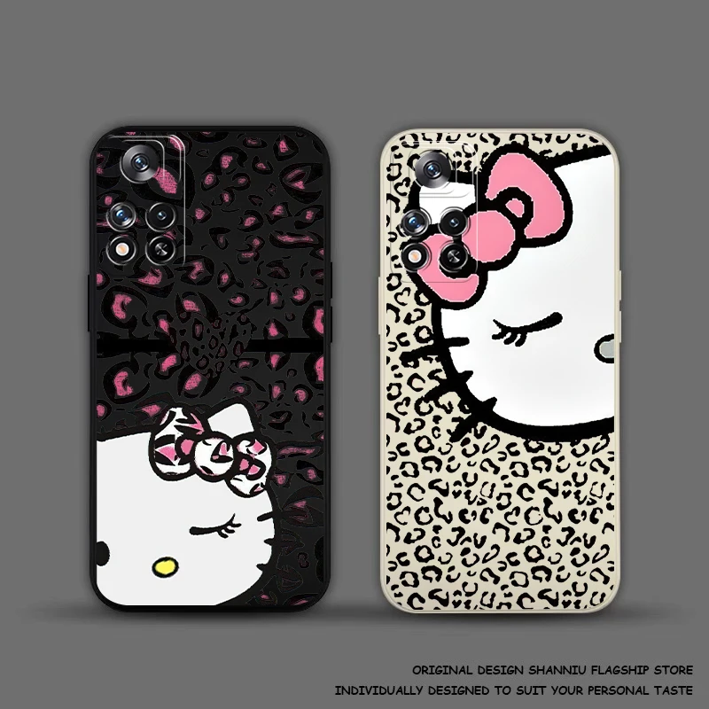 

Cartoon Cute Hello Kitty Phone Case For Xiaomi Redmi 13C 5G 12 12C 10X 10C 10 9 9A 9C 9AT 8 8A Liquid Silicone Back