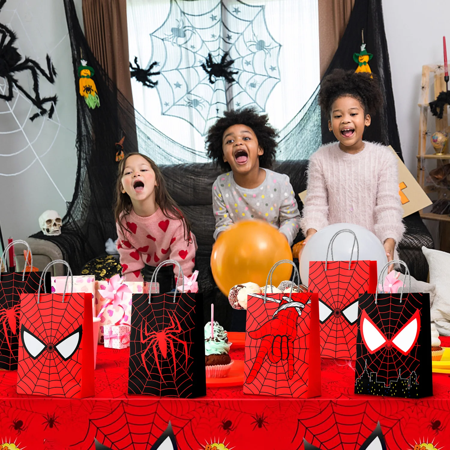 أكياس هدايا سبايدرمان - 24 قطعة من حقائب حفلات سبايدر مان، أكياس سبايدرمان جودي، أكياس حلوى سبايدر مان لتزيين حفلات مارفل سبايدرمان