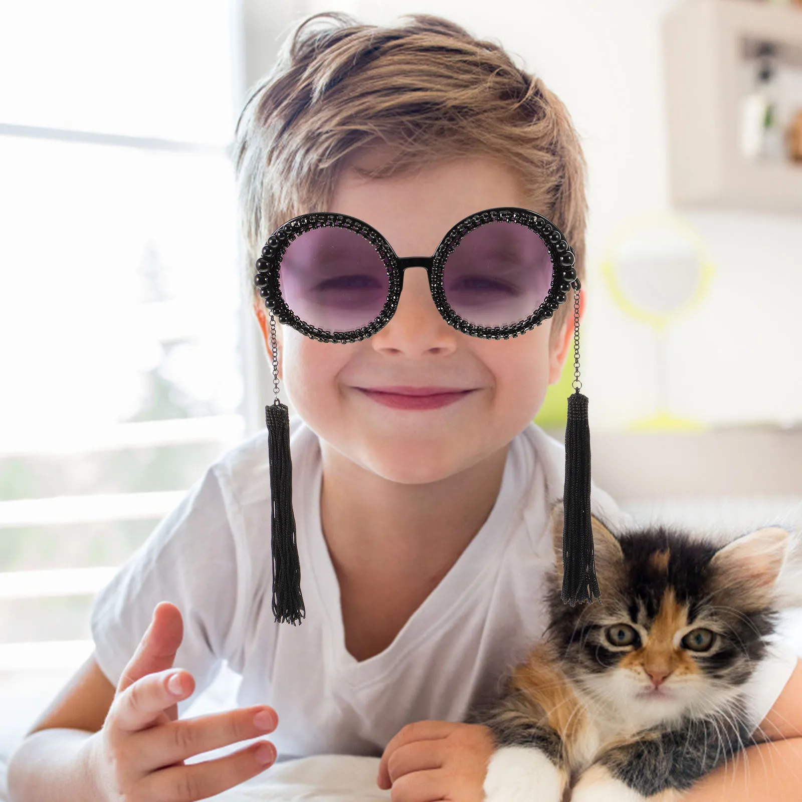 

Black Vintage Sunglasses For Women Party Eyewear Fashion Goth Photo Prop Stylish Performance Sunglasses Glasses