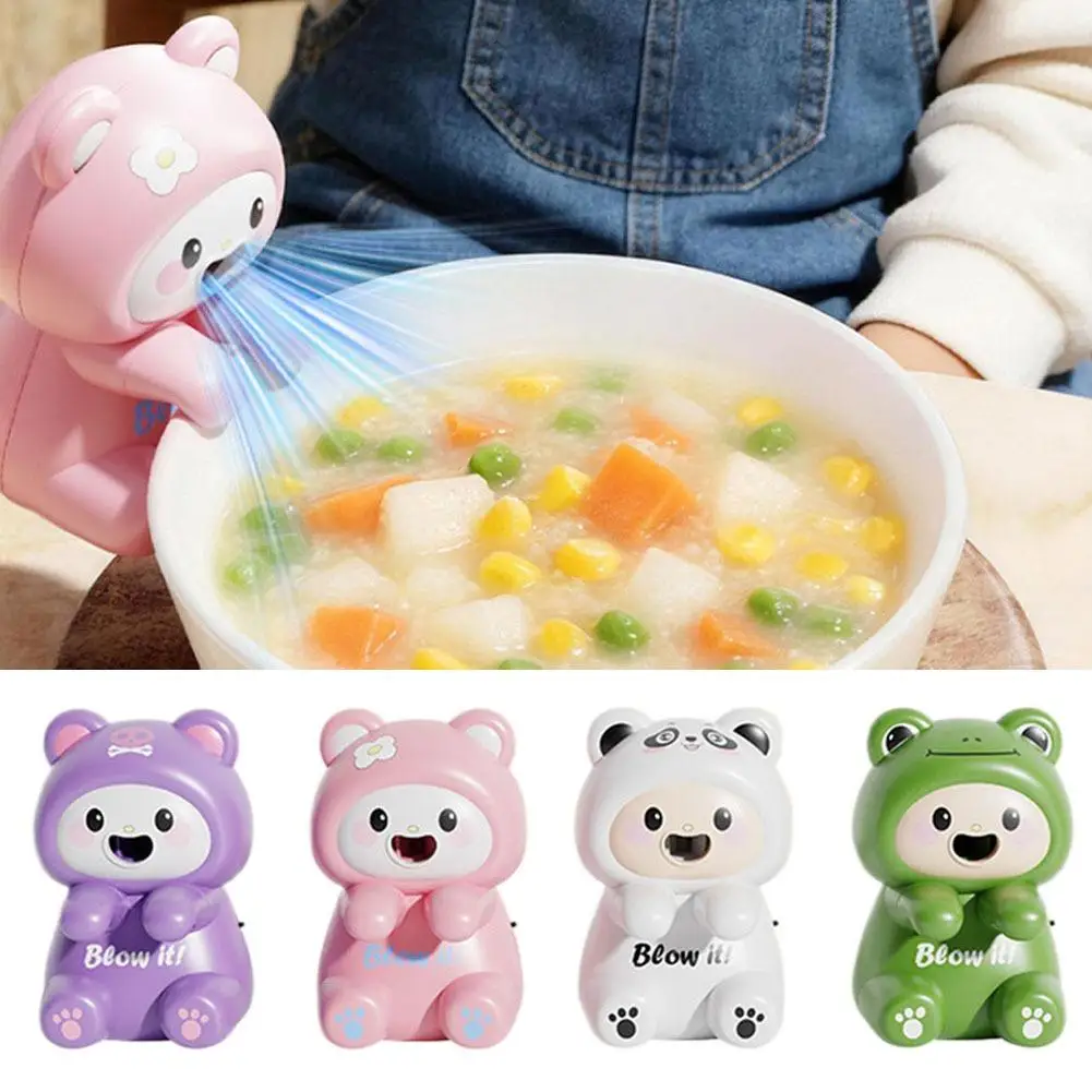 Cute Cartoon Frog Cup Fan Rechargeable Mini Hanging Food Cooler for Noodles Coffee Tea Hot Drinks