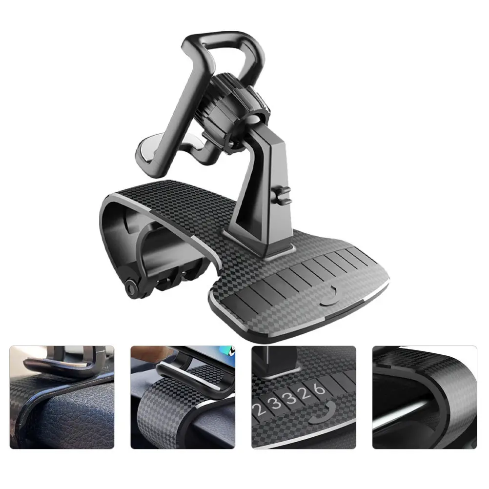 

Car Phone Holder Hollow Design Navigation Dashboard Clip Bracket Safe Multi Angle Stable Non Slip Car Mount Stand
