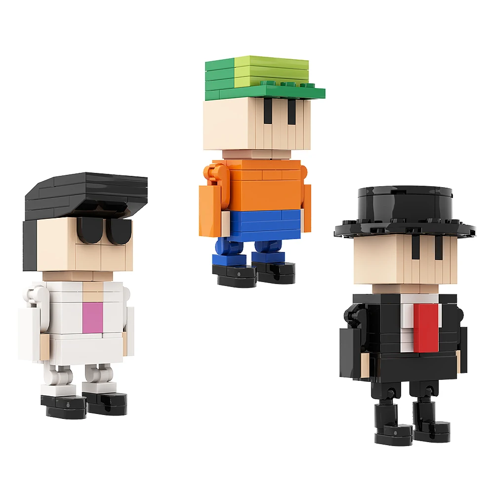 Gobricks MOC เกม Stumbles Guys Brickheadz Building Block ชุดตัวละครการกระทําหนี DIY อิฐของเล่นเด็กของขวัญวันเกิด