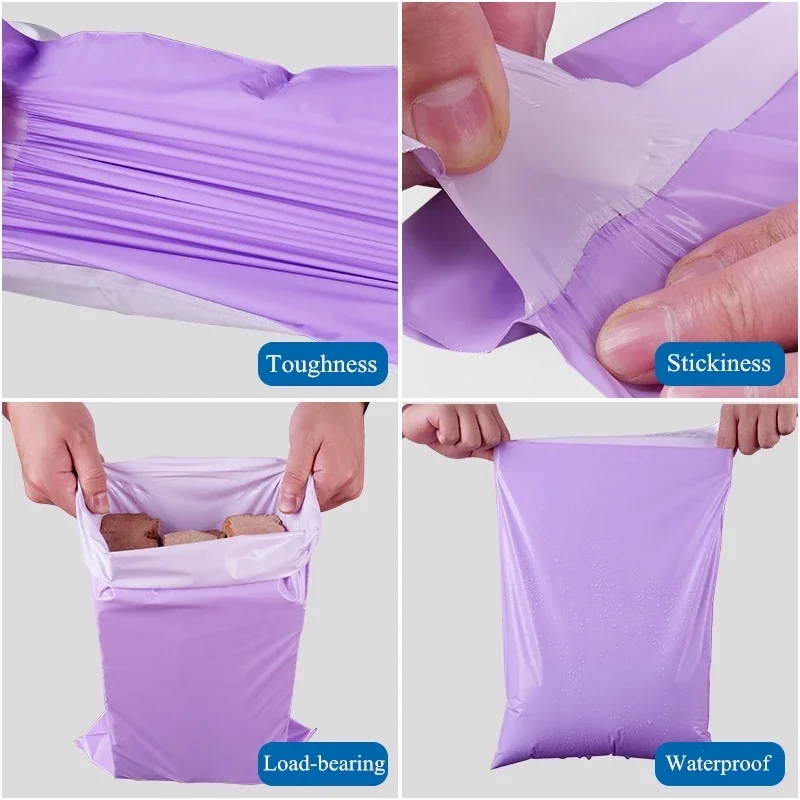 100 piecesXR GT - Self sealing purple mail bag, express bag, packaging envelope, transportation bag, new, 100 pieces