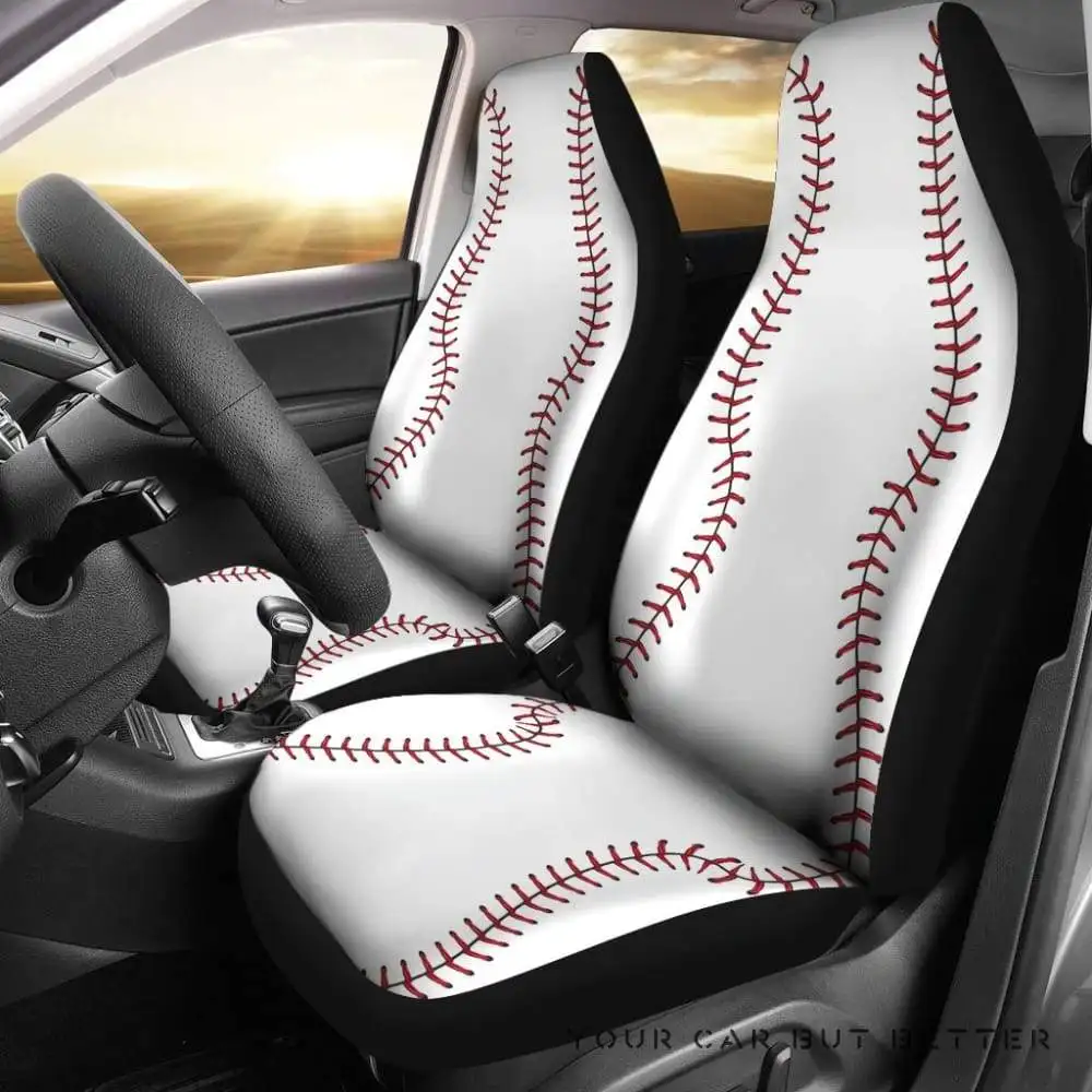 Baseball – Car Seat Cover – (Set Of 2),Pack of 2 Universal Front Seat Protective Cover