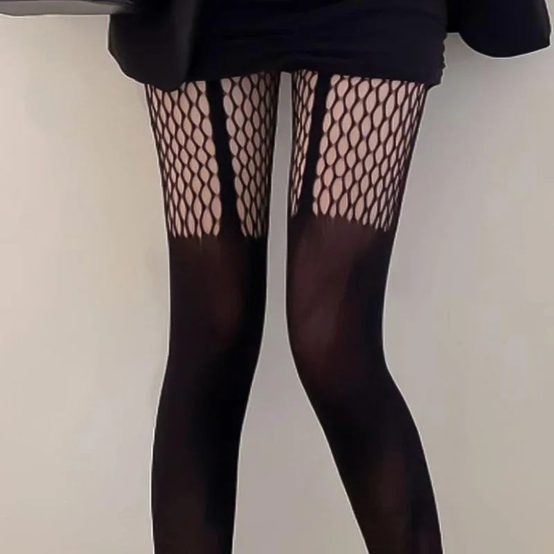 セクシーな中空ストッキングサスペンダー網タイツナイトクラブタイツ女性下着ランジェリーストッキングサスペンダーロングソックス