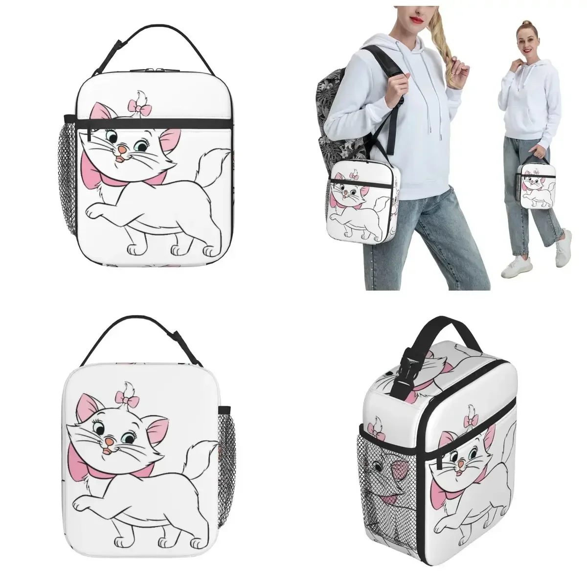 Marie Cat Walking Insulated Lunch Bag Leakproof Lunch Container Cooler Bag Lunch Box Tote Office Picnic Men Women