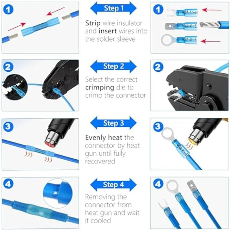 

AB41-720PC Electrical Crimp Butt Terminals, Insulated Splice Connectors, Waterproof Heat Shrink Wire Connectors For Marine Truck