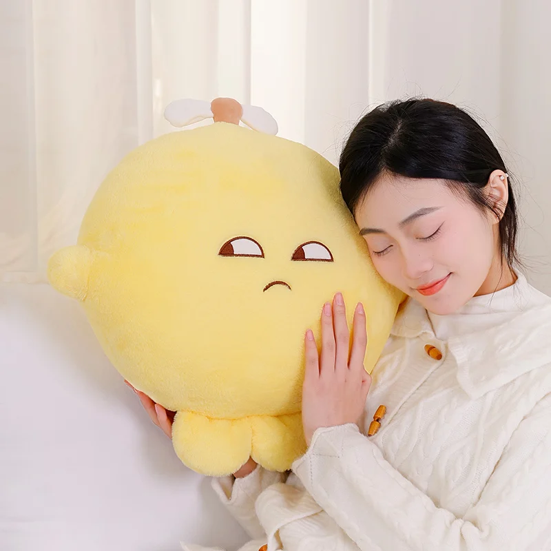 漫画かわいい卵黄の主ぬいぐるみ人形枕絵文字パック人形レモンの主ぬいぐるみおもちゃ枕ウエストクッション