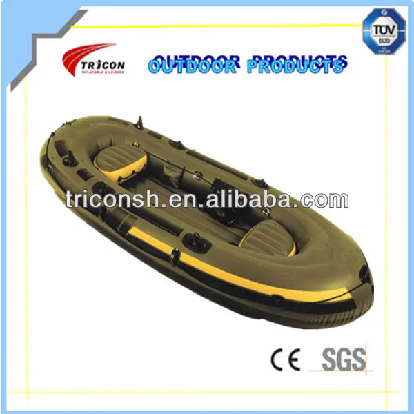 Barca da pesca fluviale gonfiabile in PVC con garanzia di qualità con borsa per il trasporto e camera di sicurezza sul fondo