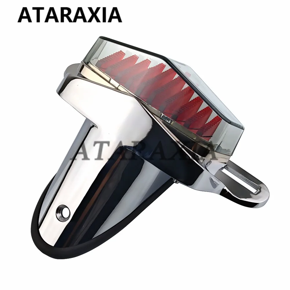 LED الضوء الخلفي دراجة نارية الذيل ضوء لمبة خلفية الفرامل وقف الضوء ل هارلي الدراجات مقهى المتسابق بوبر المروحية ث/لوحة ترخيص مصباح #2