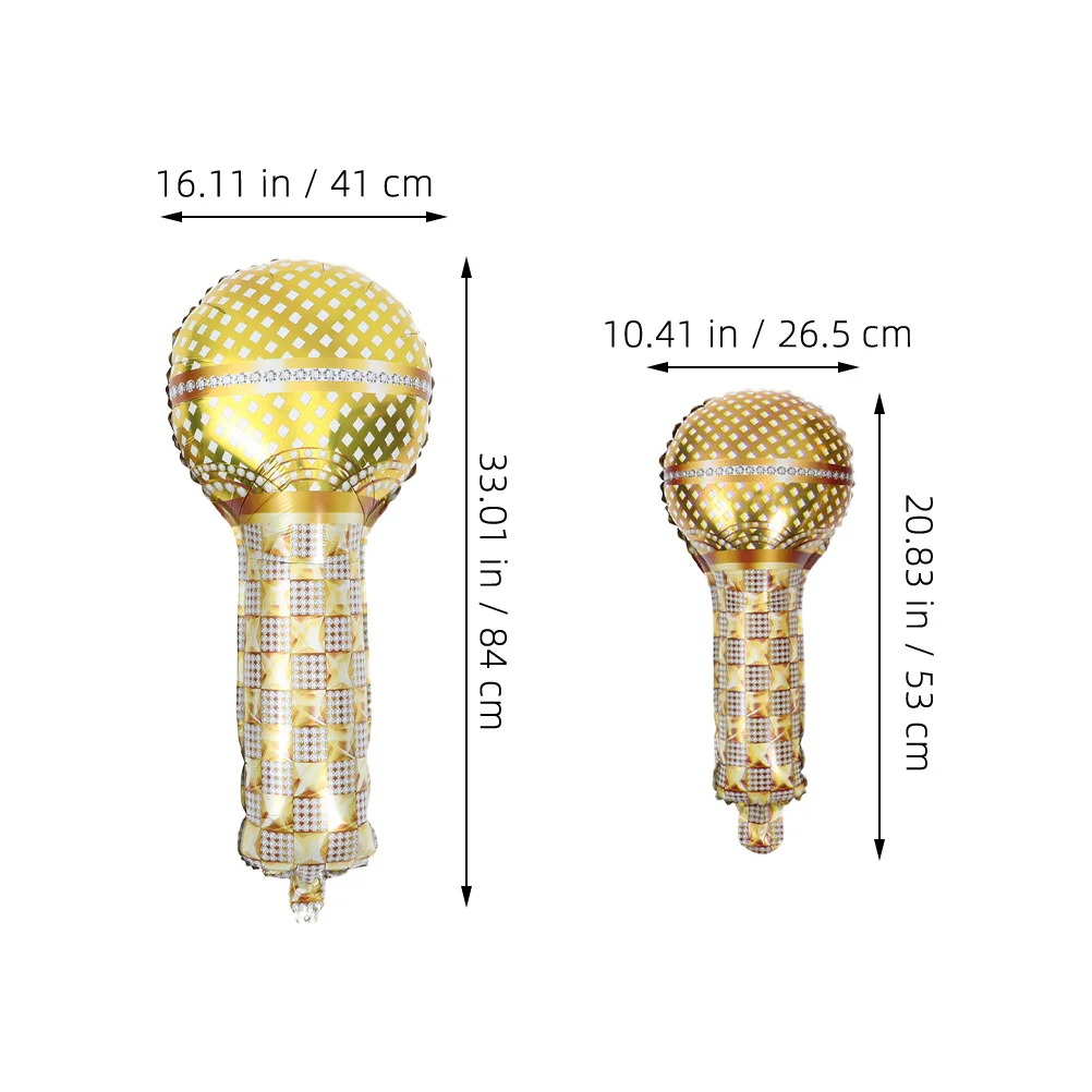 

2Pcs Microphone Balloon Aluminum Film Birthday Party Supplies Inflatable Balloons Creative Balloon Decor Decoration