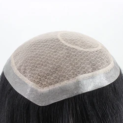 Natural Hairline Wigs Men Topper Silk Base Toupee Human Hair Topper Lace With Skin Poly Men Toupee Real Hair Replacement System