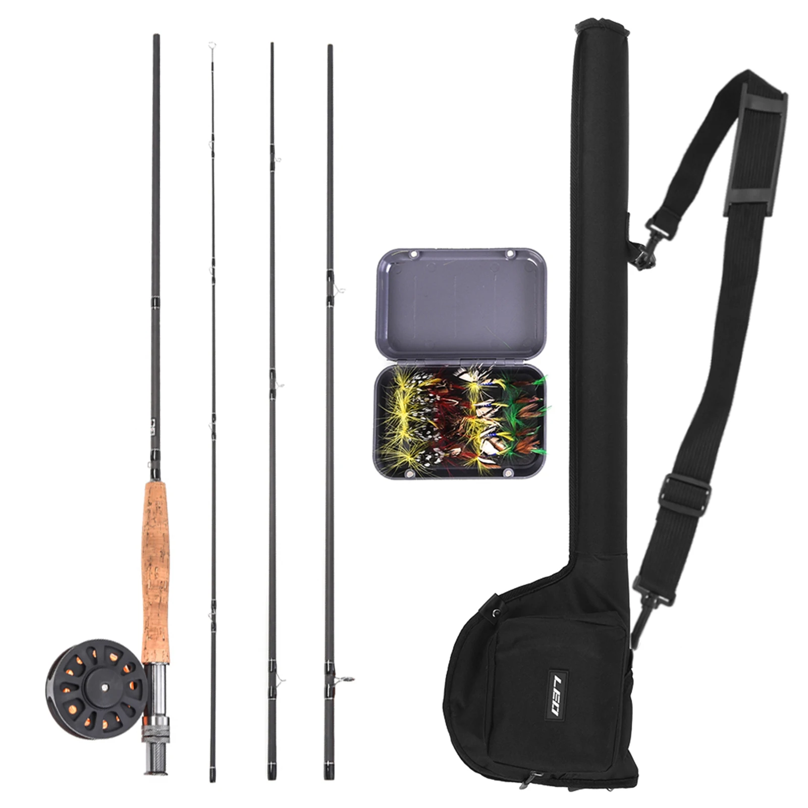 Fly Fishing Kit 9ft Fly Fishing Rod and Reel Combo 9'' Fishing Tools Set with Carry Bag 20 Flies Complete Starter Package