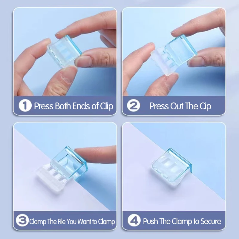 Color Push Clip Transparent Push Clip Morandi Folder Simple Receipt Folder Plastic Office Storage and Organization