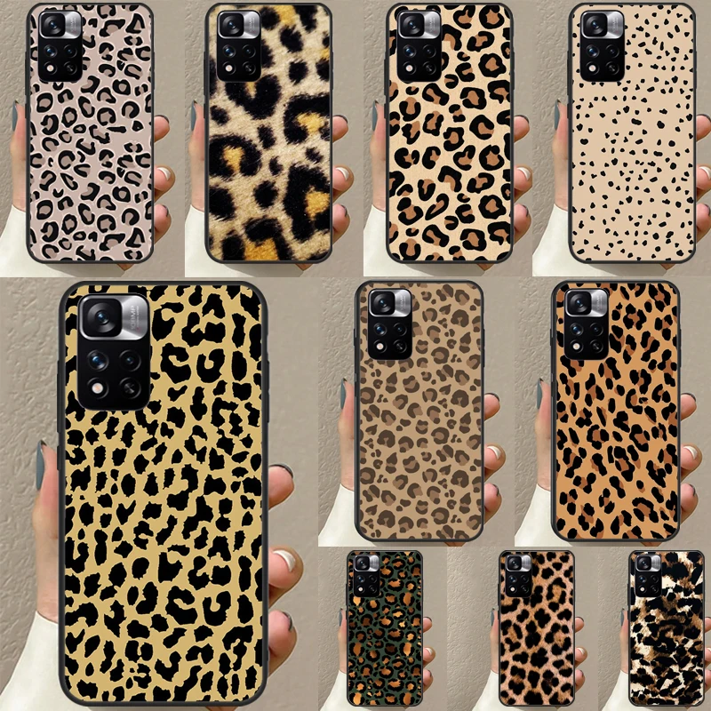 Tan Leopard Case For Xiaomi Redmi Note 12 11 10 8 9 Pro Note 12S 9S 10S 11S Cover For Redmi 10C 12C 9C