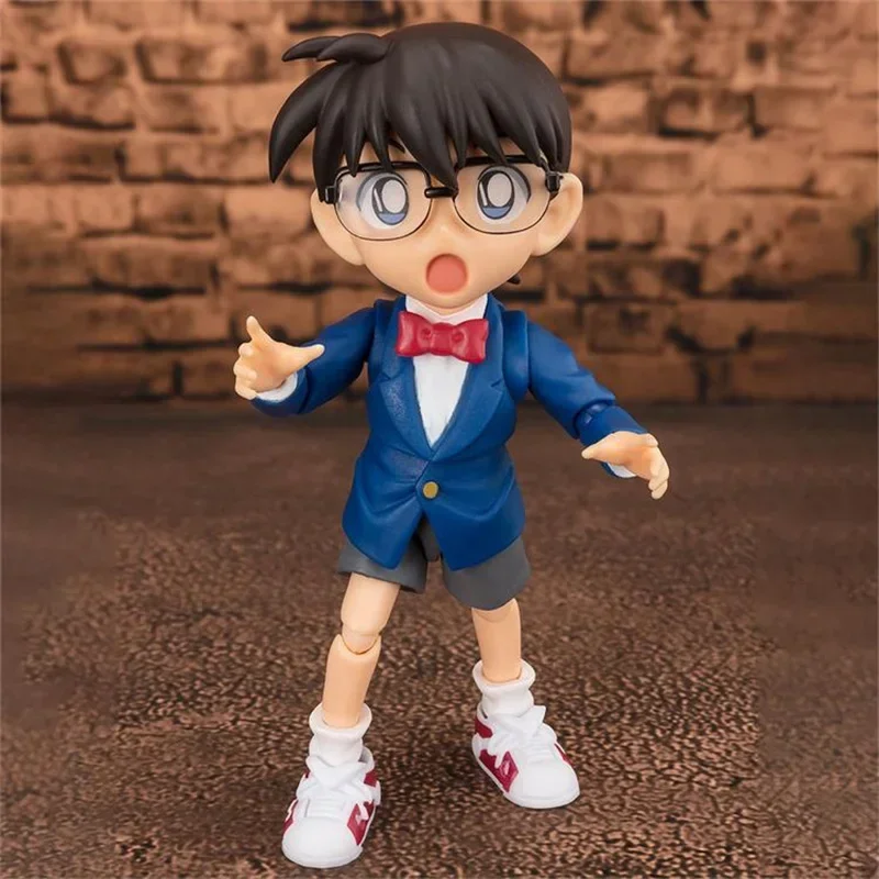 

11cm Bandai Shf Anime Detective Conan Solving Chapter Conan Edogawa Joint Movable Figure Handmade Desk Decor Model Gift In Stock