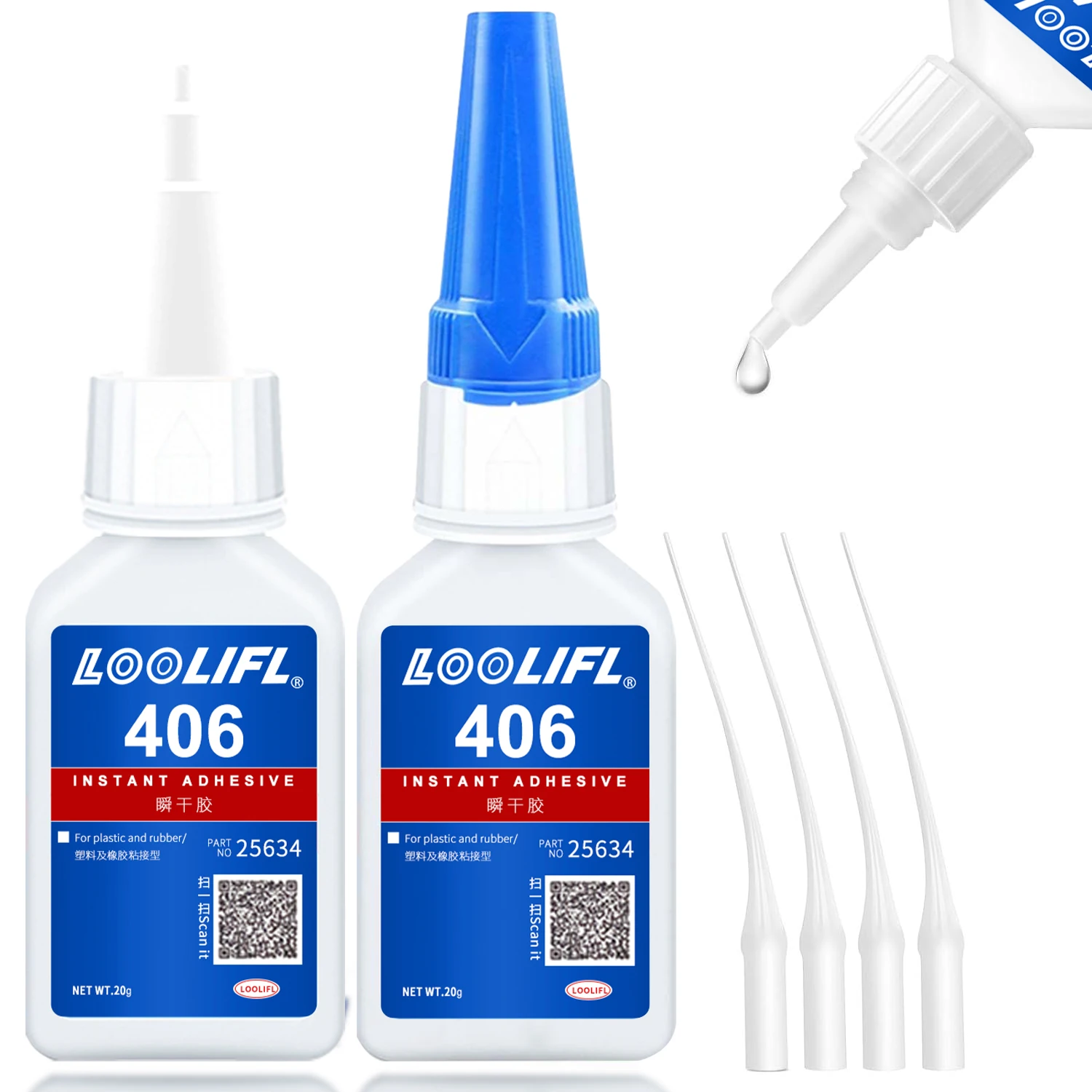 20 جرام 406 لاصق فائق الجودة من cyanoacrylate للإصلاح السريع، مناسب لإصلاح الخشب والبلاستيك والنماذج والمعادن وما إلى ذلك