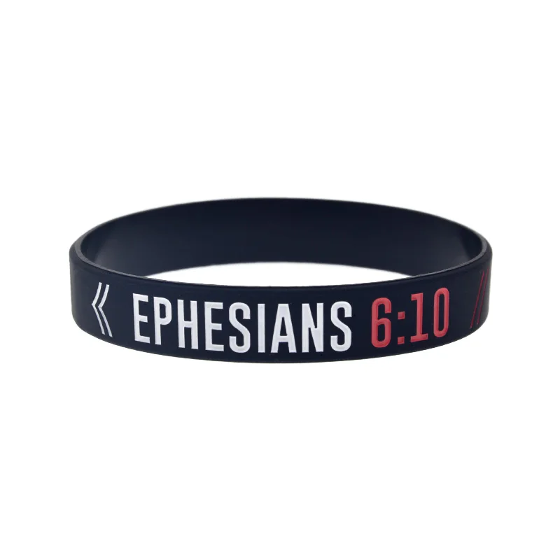 50 Stück christliches Andachtsgeschenk, Silikon-Gummi-Armband, Mark 9:23, Matthäus 6:33, EPHESIANS 6:10, PSALM 46:10 – Detail 2
