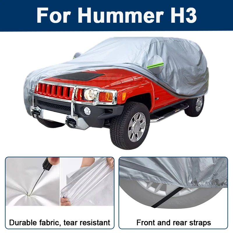 

Outdoor Full Car Cover For Hummer H3 with Reflective Strips Waterproof Snowproof Dustproof UV Protection Auto Accessories